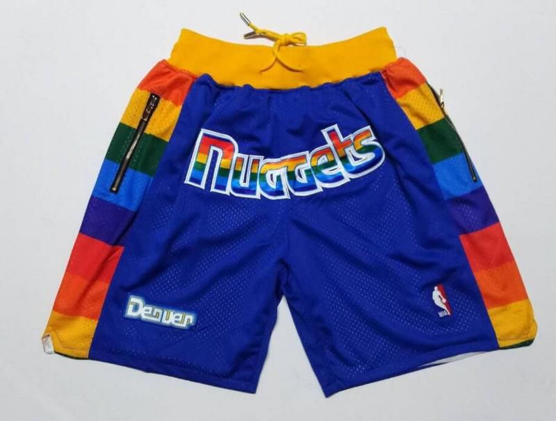 Men 2019 NBA Nike Denver Nuggets blue shorts->golden state warriors->NBA Jersey